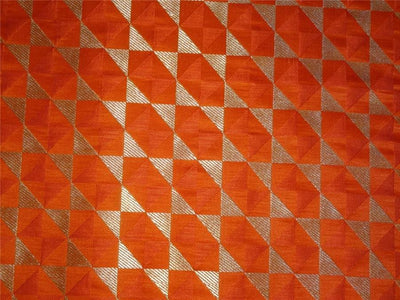 HEAVY BROCADE ORANGE X METALLIC GOLD COLOR 44&quot;INCH