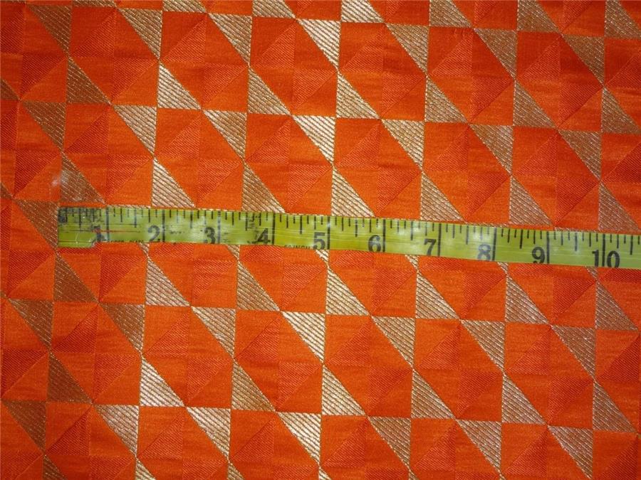 HEAVY BROCADE ORANGE X METALLIC GOLD COLOR 44&quot;INCH