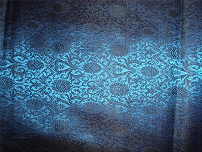 brocade fabric  blue x black color 44" wide BRO327[4]