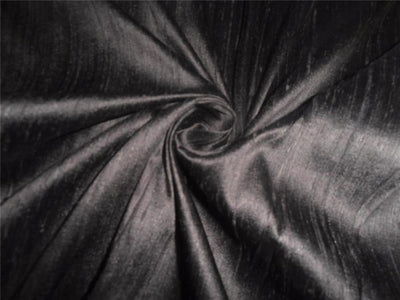 100% PURE SILK DUPION FABRIC CHARCOAL GREY colour 54&quot;wide WITH SLUBS