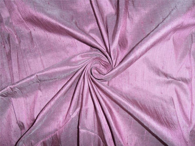 100% PURE SILK DUPION FABRIC ONION PINK X IVORY colour 54" wide WITH SLUBS MM48[3]