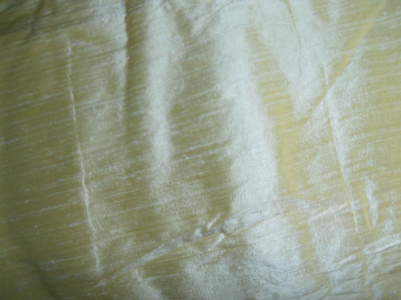 100% PURE SILK DUPION FABRIC YELLOW X IVORY colour 54&quot; wide WITH SLUBS