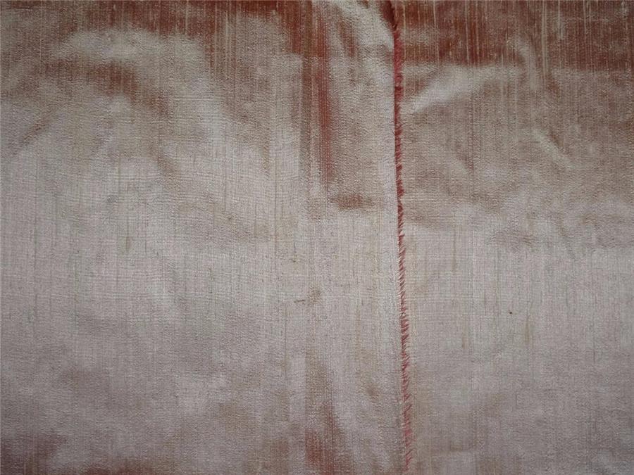 100% PURE SILK DUPIONI FABRIC YELLOW GOLD X PINKY RED colour 54&quot; wide WITH SLUBS*