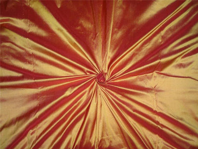 PURE SILK DUPIONI FABRIC RED X YELLOW COLOR 54" wide DUP199[2]