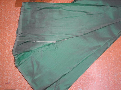 PURE SILK DUPIONI FABRIC GREEN X IVORY COLOR 54" wide DUP200[2]