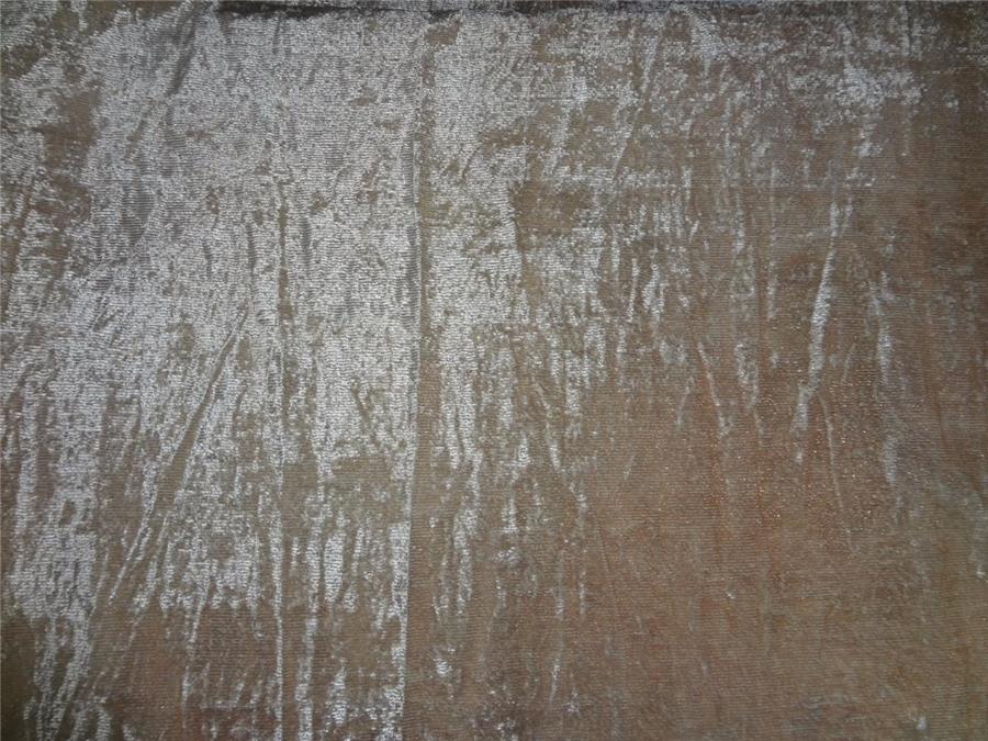 Beige Devore Burnout Velvet Stripes fabric 44" wide [6458]