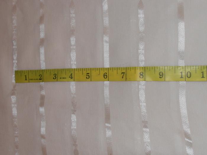 White~100% silk chiffon fabric 44&quot; wide bright dobby stripe