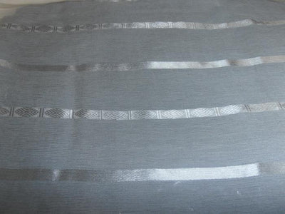 White~100% silk chiffon fabric 44&quot; wide bright dobby stripe[6949/16085]