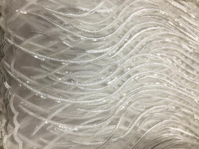 White Net Silver Shimmer Fabric ~ 58&quot;wide
