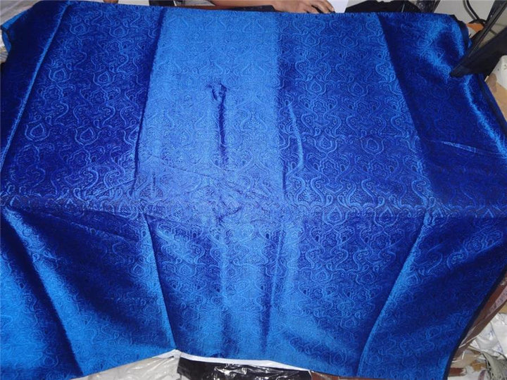 BROCADE FABRIC NAVY BLUE X BLACK COLOR 44