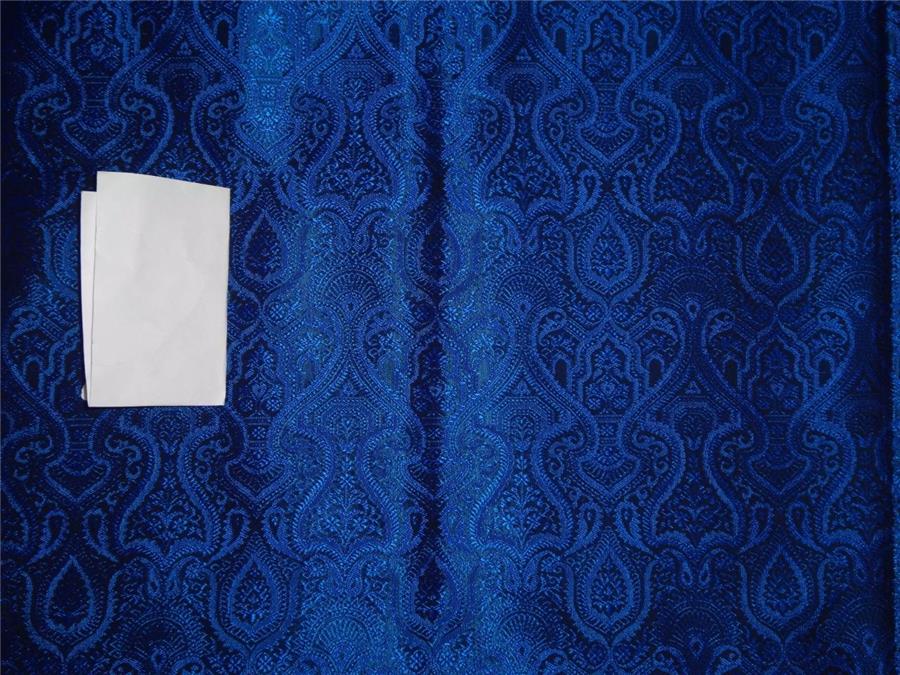 BROCADE FABRIC NAVY BLUE X BLACK COLOR 44