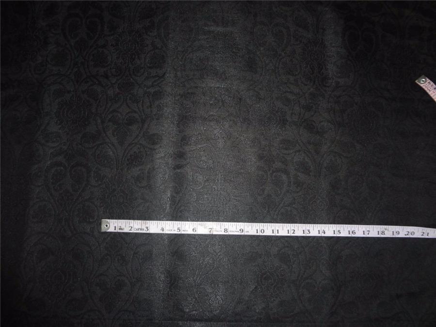 Silk Brocade fabric Jet Black Colour