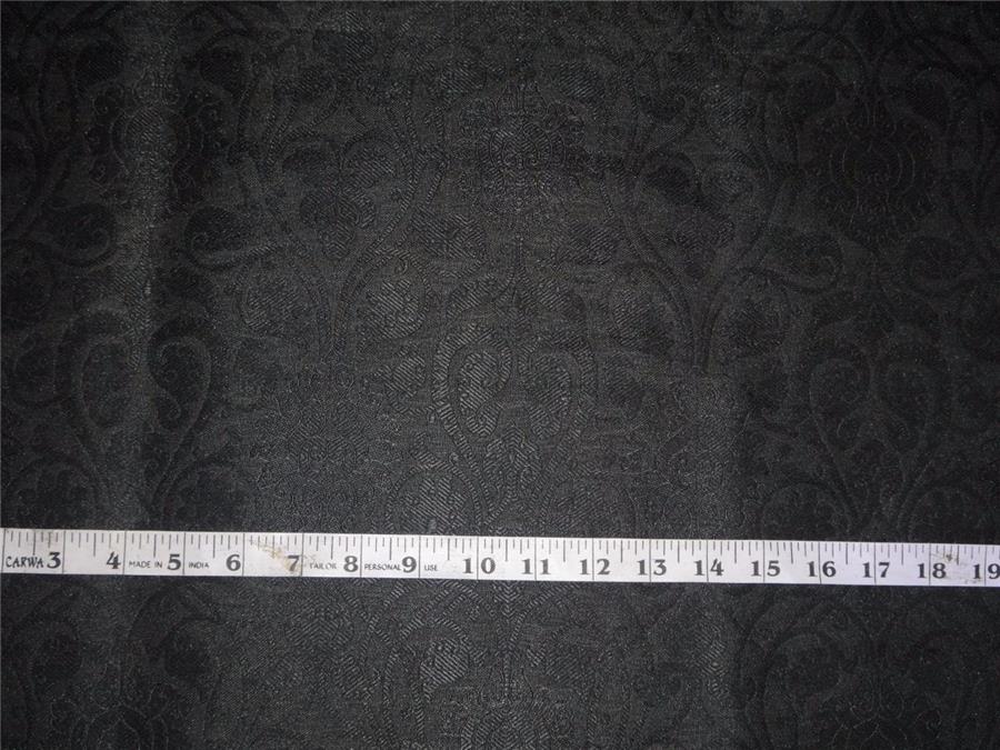 Silk Brocade fabric Jet Black Colour