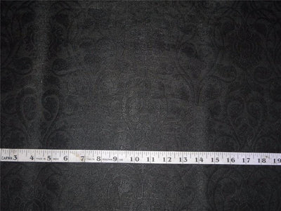 Silk Brocade fabric Jet Black Colour