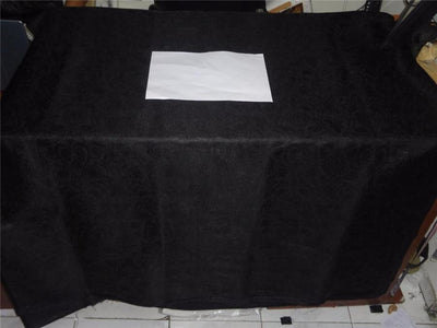 Silk Brocade fabric Jet Black Colour