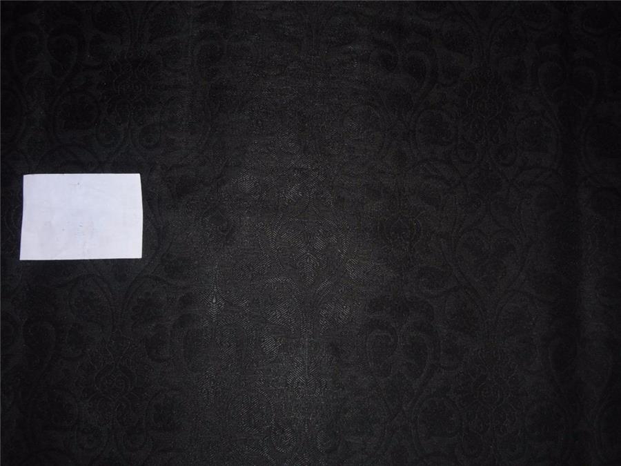 Silk Brocade fabric Jet Black Colour