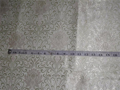 Heavy Brocade fabric Off White,Pink X Metallic Gold Color 44&quot;