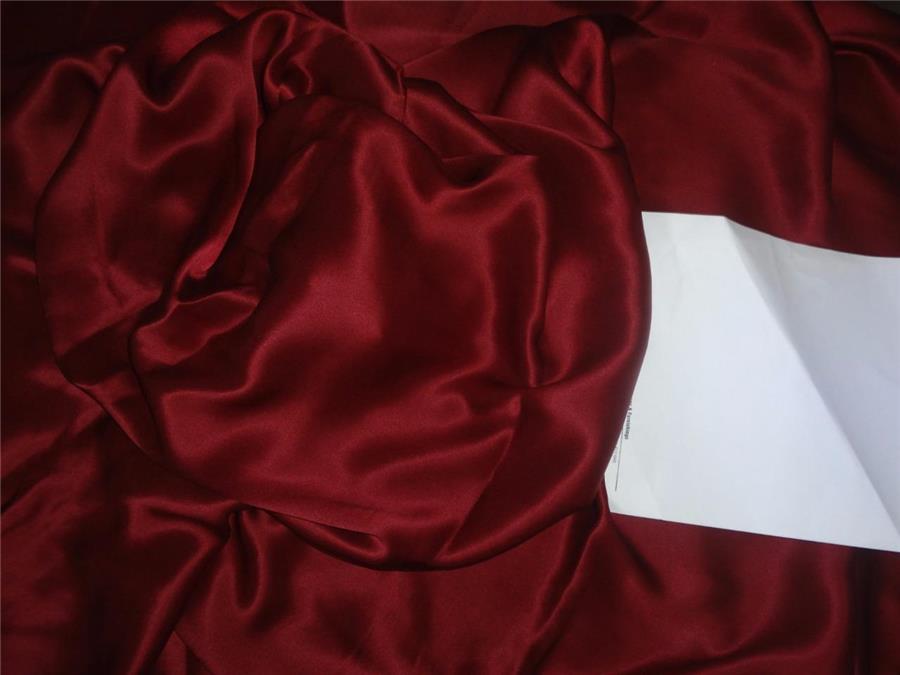 100% PURE SILK SATIN FABRIC 120 GRAMS BURGUNDY COLOR 44&quot; wide