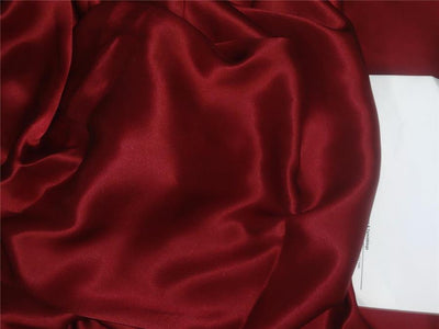 100% PURE SILK SATIN FABRIC 120 GRAMS BURGUNDY COLOR 44&quot; wide