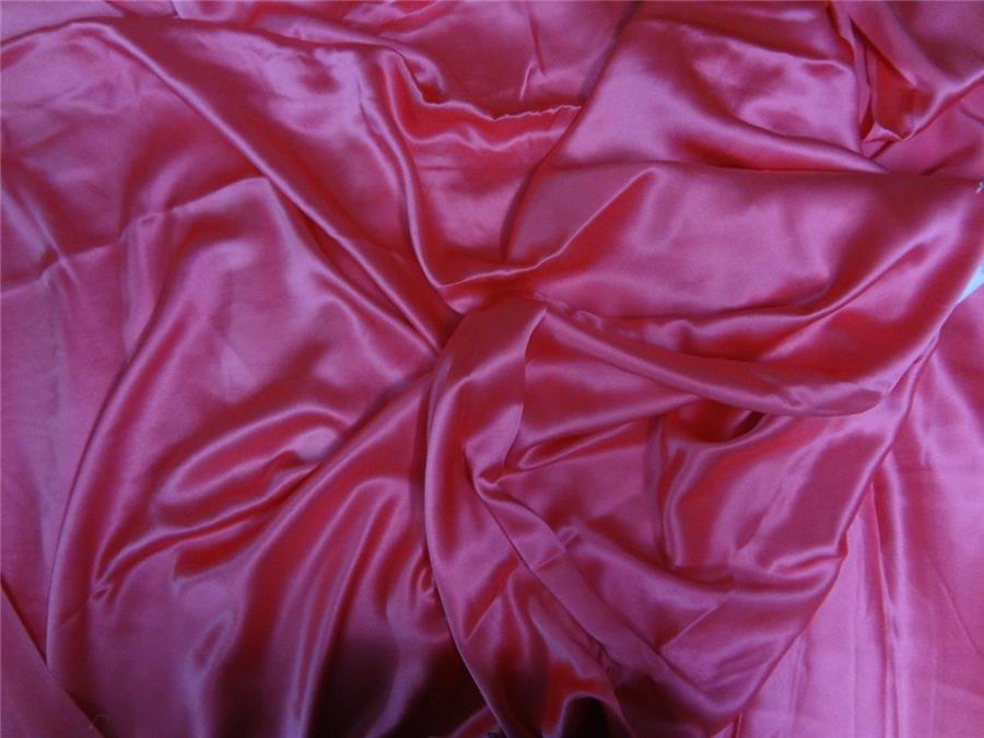 100% PURE SILK SATIN FABRIC BUBBLE GUM PINK  COLOR 120 GRAMS