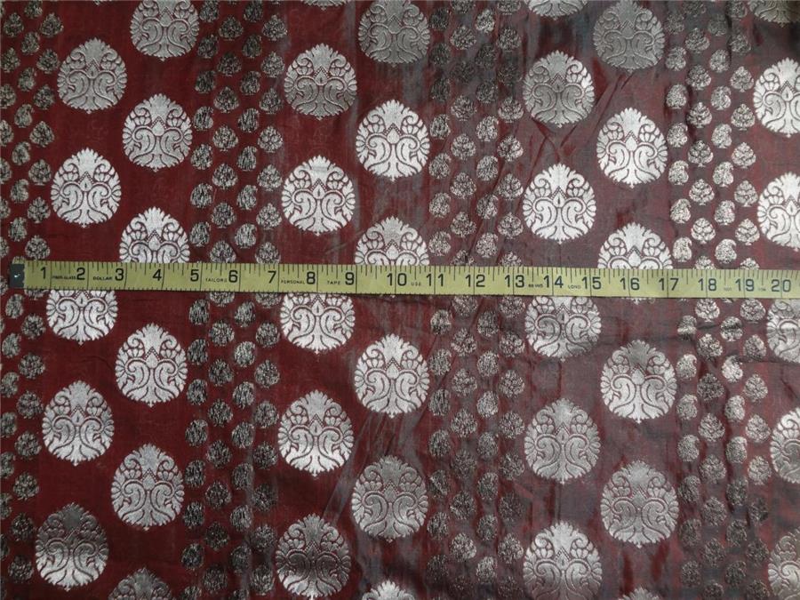 Brocade Sheer fabric Greeny Red X Metallic Gold 44&quot;Cut Piece 4.30 yrds