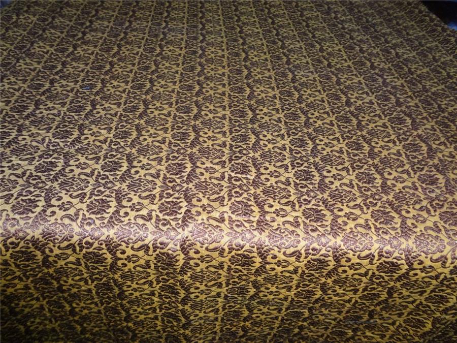 Brocade fabric Mustard X Metallic Gold Color 44&quot;Cut Pcs 3.25 yrds