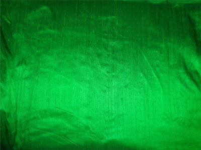 100% PURE SILK DUPIONI FABRIC DEEP INDIAN GREEN colour 54&quot; wide WITH SLUBS*