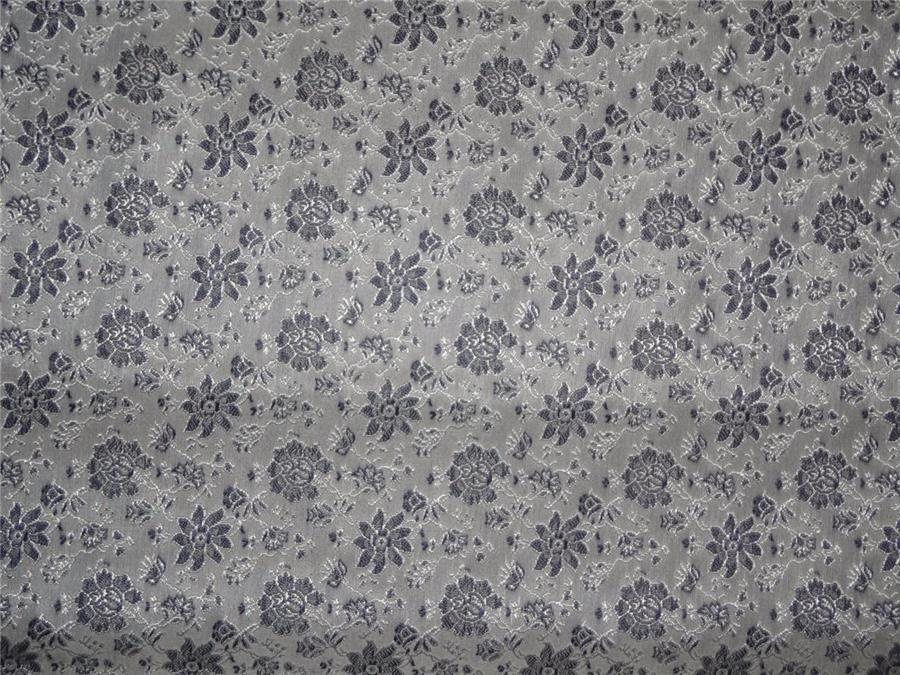 Brocade fabric Sliver X Navy Blue Color 44&quot;BRO465[1]