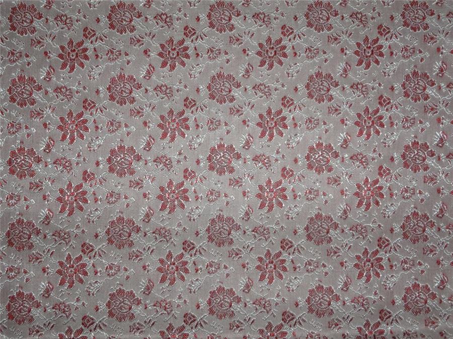Brocade fabric Red X Silver Color 44&quot;