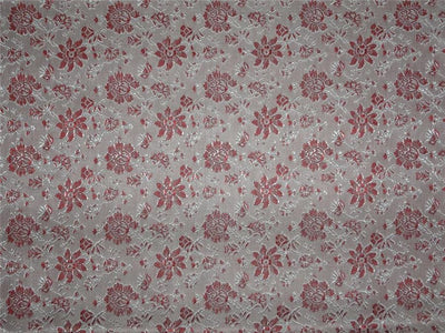 Brocade fabric Red X Silver Color 44&quot;