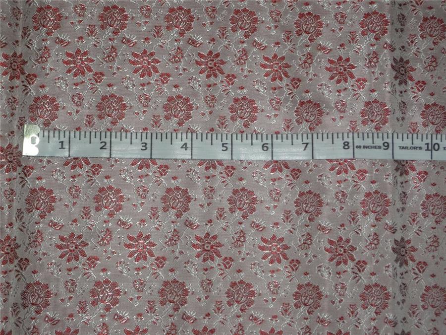Brocade fabric Red X Silver Color 44&quot;