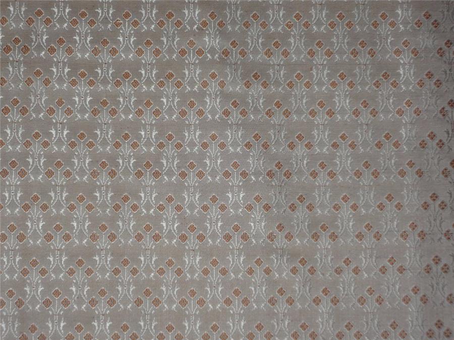 Brocade fabric Brown X Silver Color 44&quot;