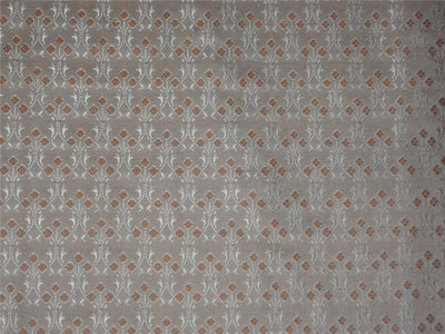 Brocade fabric Brown X Silver Color 44&quot;