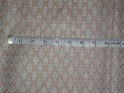 Brocade fabric Brown X Silver Color 44&quot;