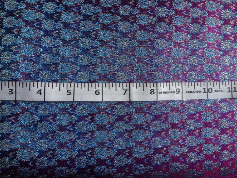 Brocade fabric Purple,Blue X Metallic Gold Color 44&quot;Cut Pcs 6.20 yrd