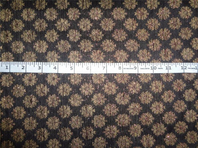Brocade fabric Black,Brown X Metallic Copper Color 44&quot;Cut Pcs 2.15yrd