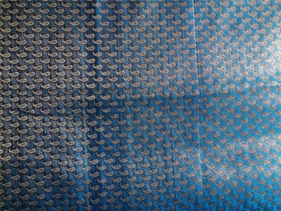 Brocade fabric Blue X Metallic Gold Color 44&quot;Cut Pcs 5.20yrd