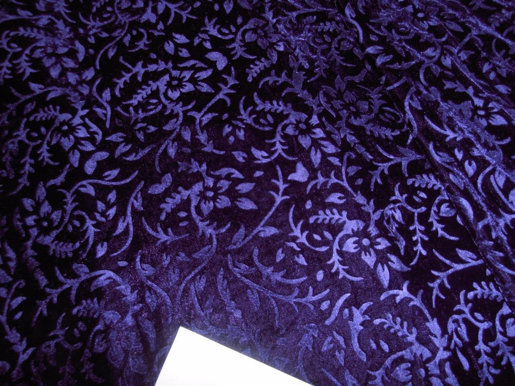 Dark Purple Devore Embossed Viscose Burnout Velvet fabric 44" wide