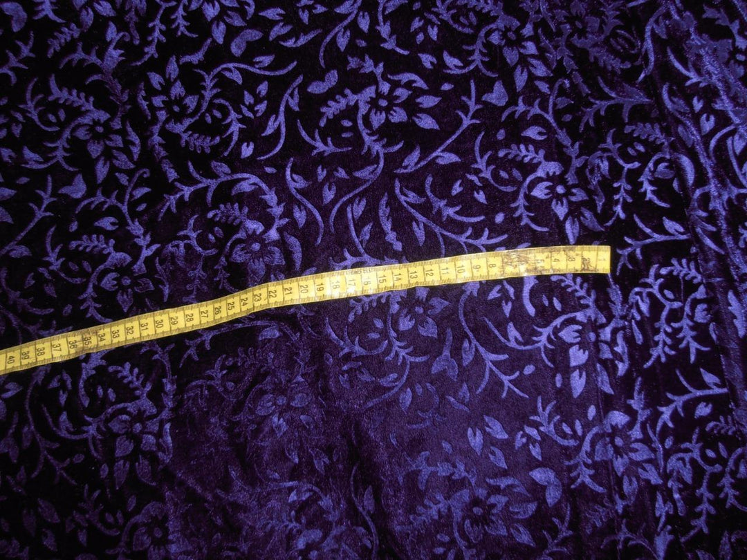 Dark Purple Devore Embossed Viscose Burnout Velvet fabric 44