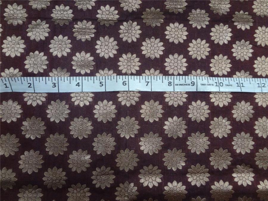 BROCADE FABRIC WINE X BLACK, METALLIC GOLD 44&quot;CUT PCS 2.65 YRD