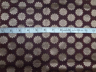 BROCADE FABRIC WINE X BLACK, METALLIC GOLD 44&quot;CUT PCS 2.65 YRD