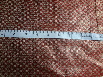 BROCADE FABRIC BLOOD RED X METALLIC GOLD 44&quot;CUT PCS 2.65 YRD