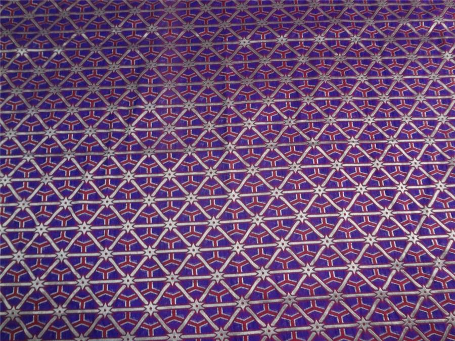BROCADE FABRIC PURPLE. RED X METALLIC GOLD 44&quot;CUT PCS1.85 YRD