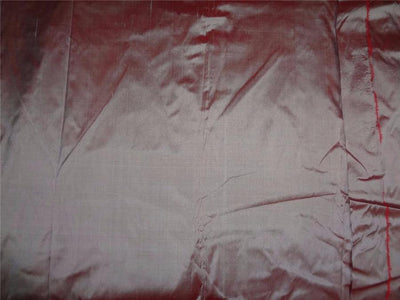 100% PURE SILK DUPION FABRIC RED X DUSTY MAUVE colour 54&quot; wide WITH SLUBS*MM41A[3]