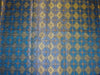 SILK BROCADE FABRIC YELLOW,BLUE X NAVY COLOR 44&quot; VESTMENT by the yard