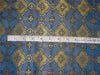 SILK BROCADE FABRIC YELLOW,BLUE X NAVY COLOR 44&quot; VESTMENT by the yard