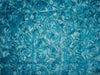 POLYESTER SATIN FLOWER DESIGN FABRIC 44&quot; WINTER SEA BLUE COLOR