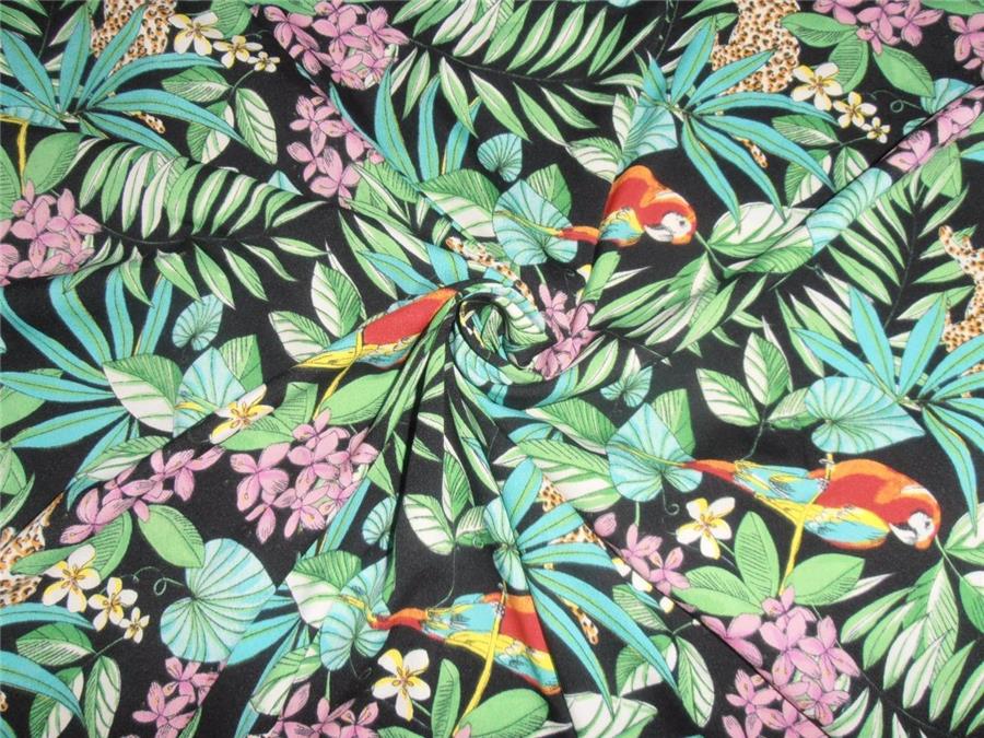 POLY CREPE SUMMER COOL FABRIC JUNGLE PRINT 44&quot;