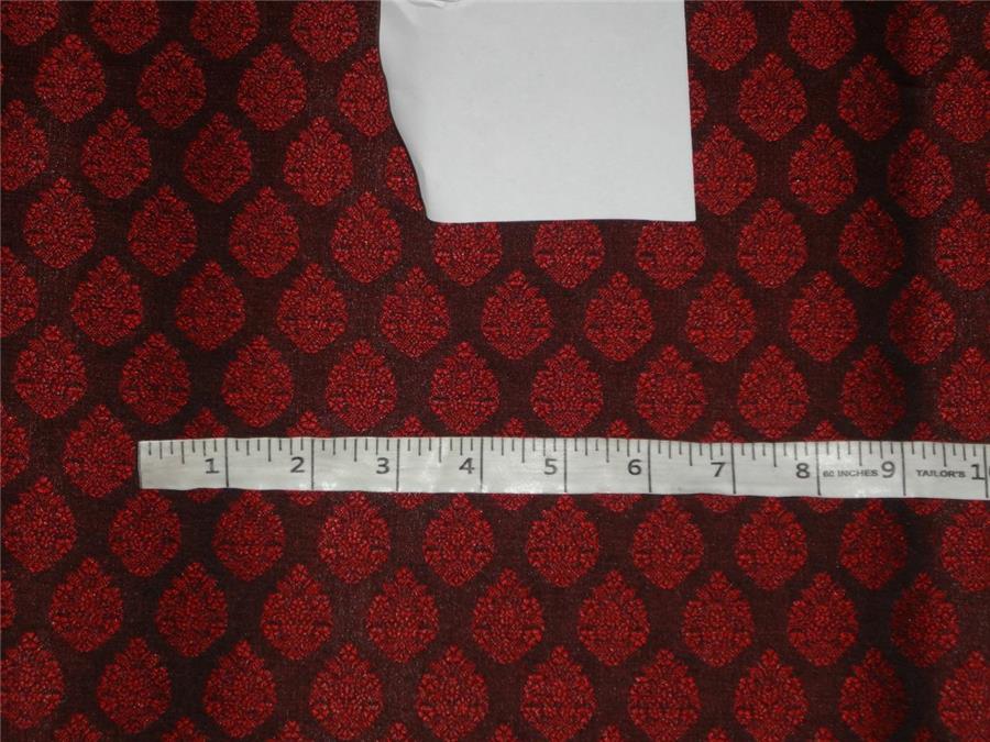 Brocade Fabric Red X Black Color 44&quot;Inch