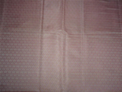 SILK BROCADE FABRIC CREAMY PINK, BABY PINK X YELLOW COLOR 44&quot;INCH